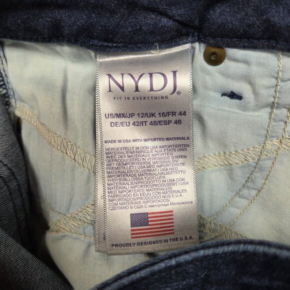 NYDJ Marilyn Straight Jeans Womens 12 Lift Tuck Sure Stretch Mid Rise - Picture 10 of 12